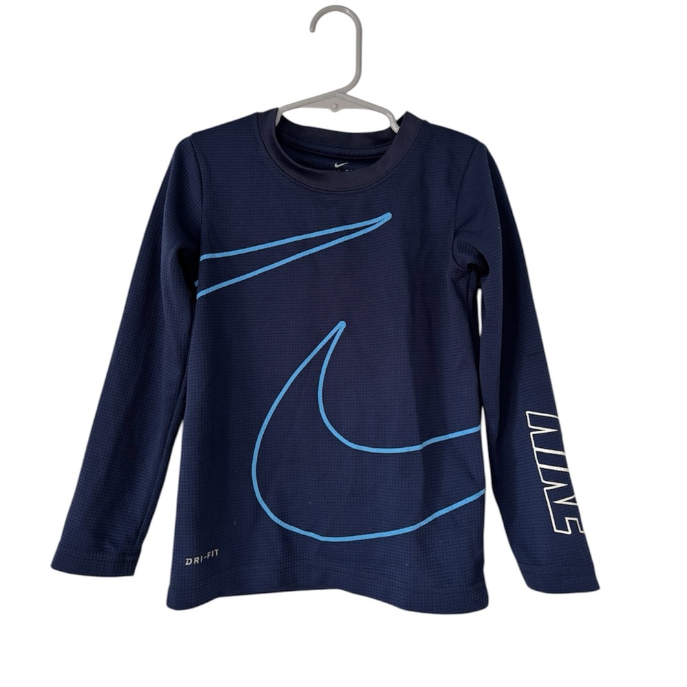 Nike Boys Blue Dri-Fit Long Sleeve Top